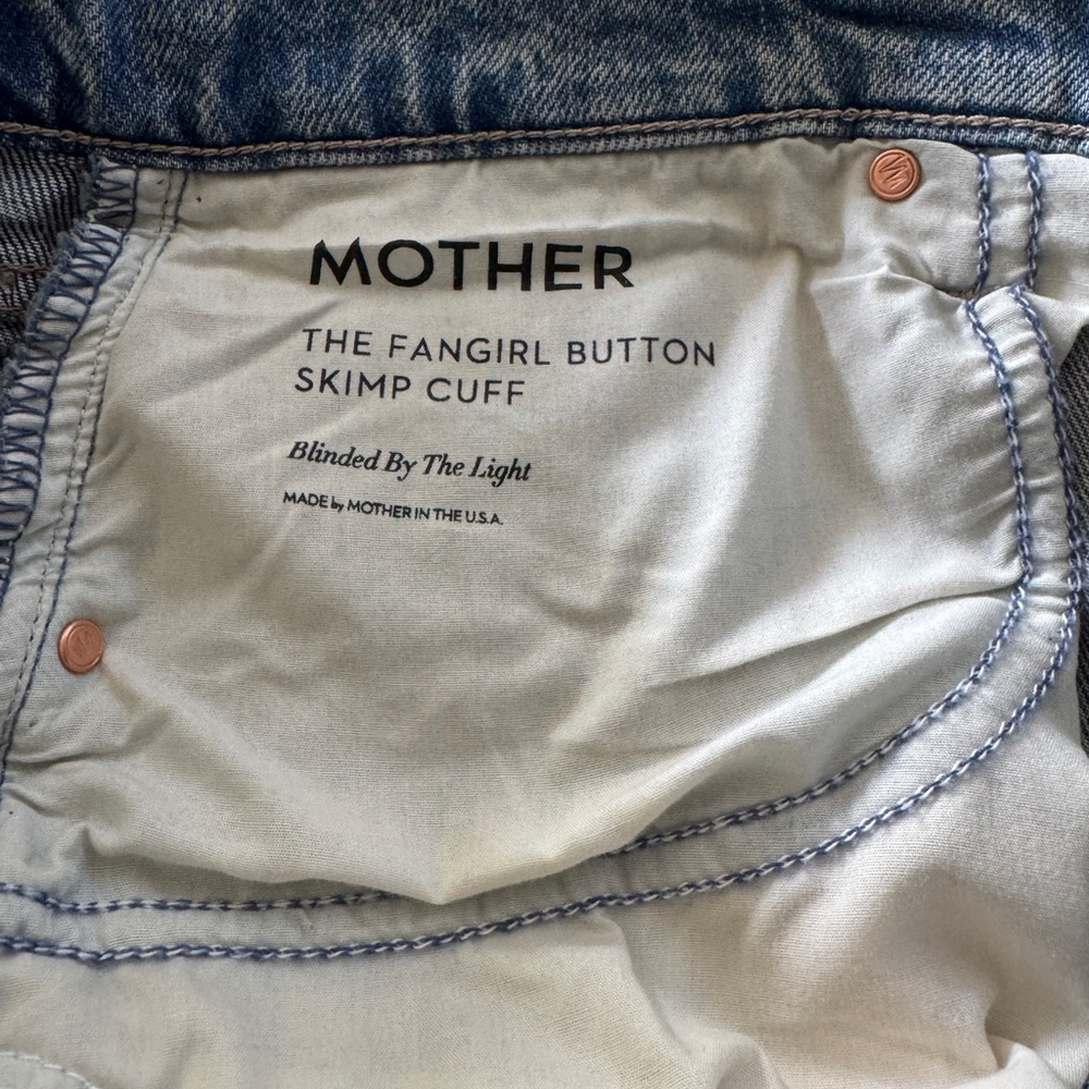 MOTHER Fangirl Button Skimp Cuff Women’s High-Waist BarrelJeans NWOT - Picture 7 of 9